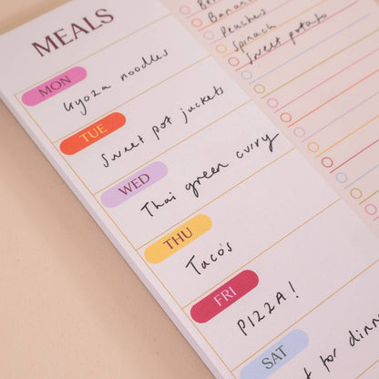 A5 Colour Theory Meal Planner and Shopping List