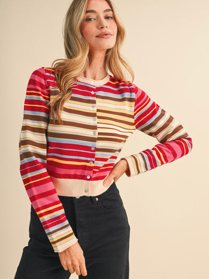 Weekend Stripe Cardigan