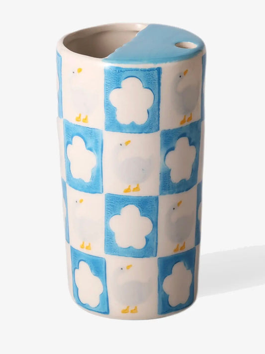 Carrie Hand-Painted Ceramic Travel Tumbler