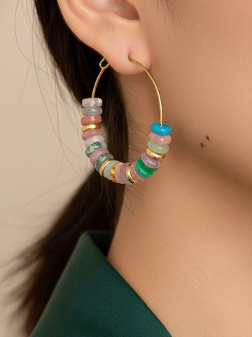Clementine Stone Hoops