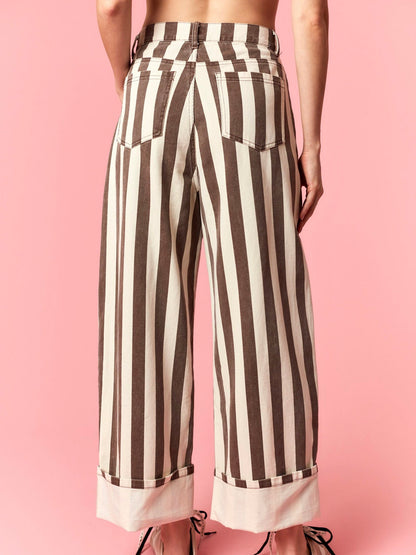 Horizon Striped Barrel Jean