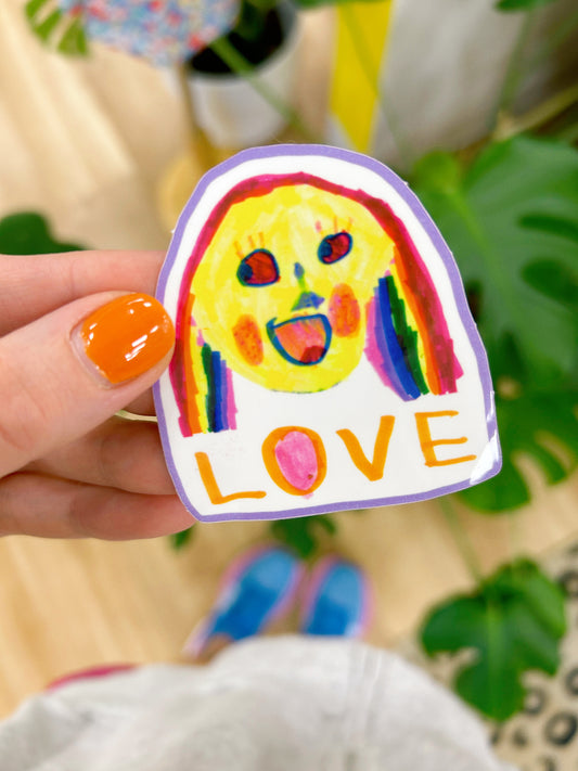 Rainbow Love Girl Sticker