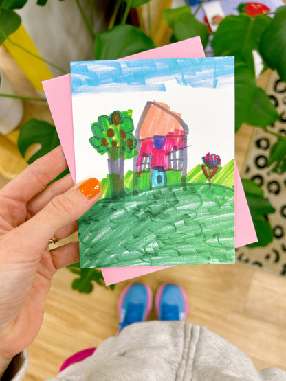 House and Apple Tree Card