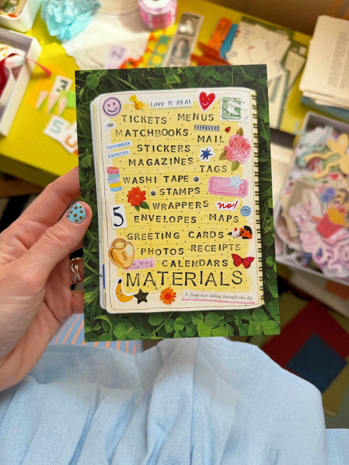 Junk Journal Materials 5x7in Mini Art Print Postcard