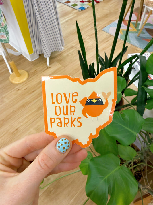 Love Our Parks Ohio Cardinal Sticker