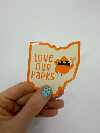 Love Our Parks Ohio Cardinal Sticker