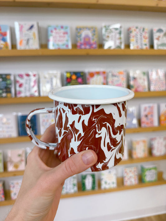 Mocha Swirl Enamel Mug