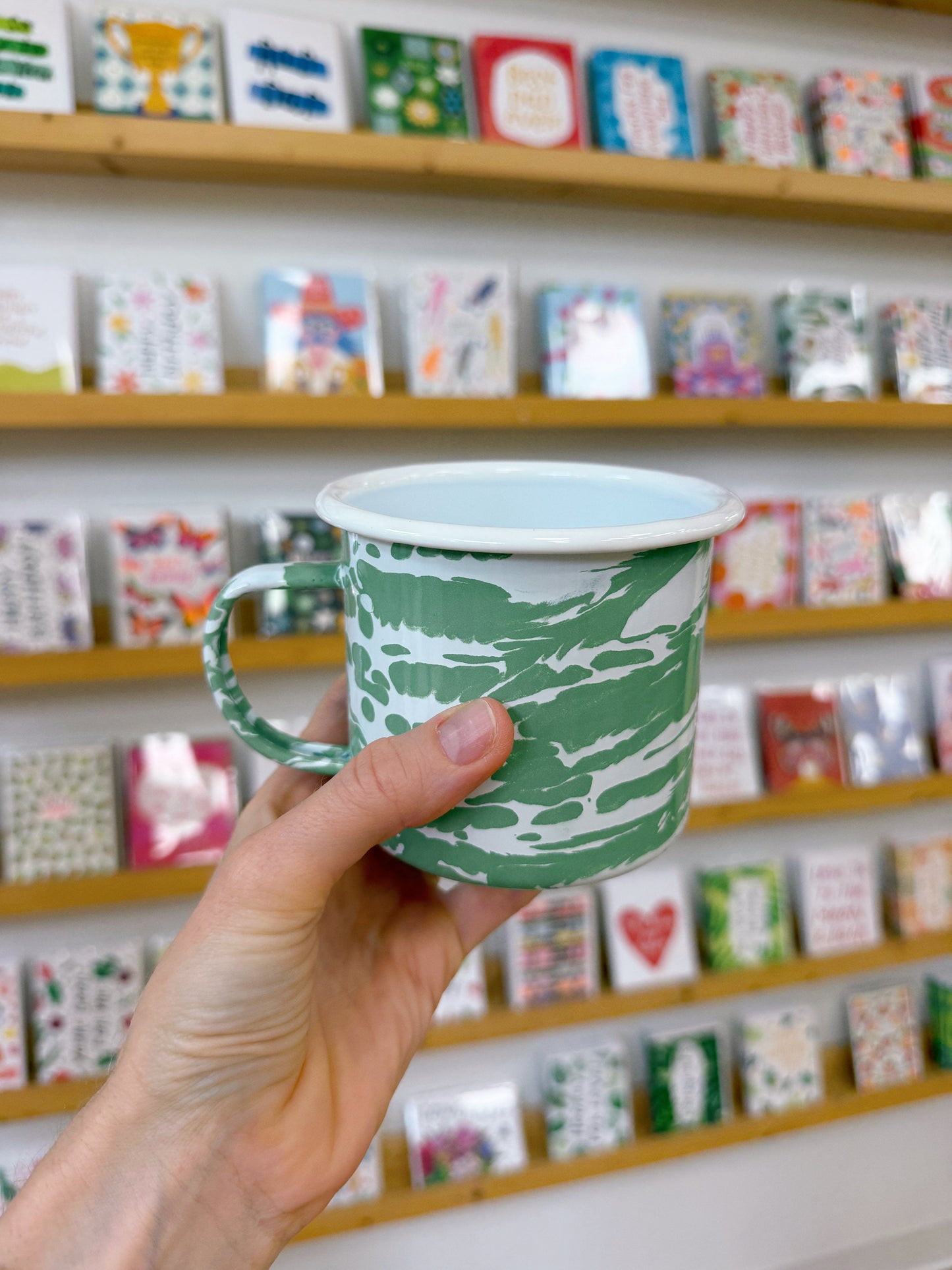 Sage Swirl Enamel Mug