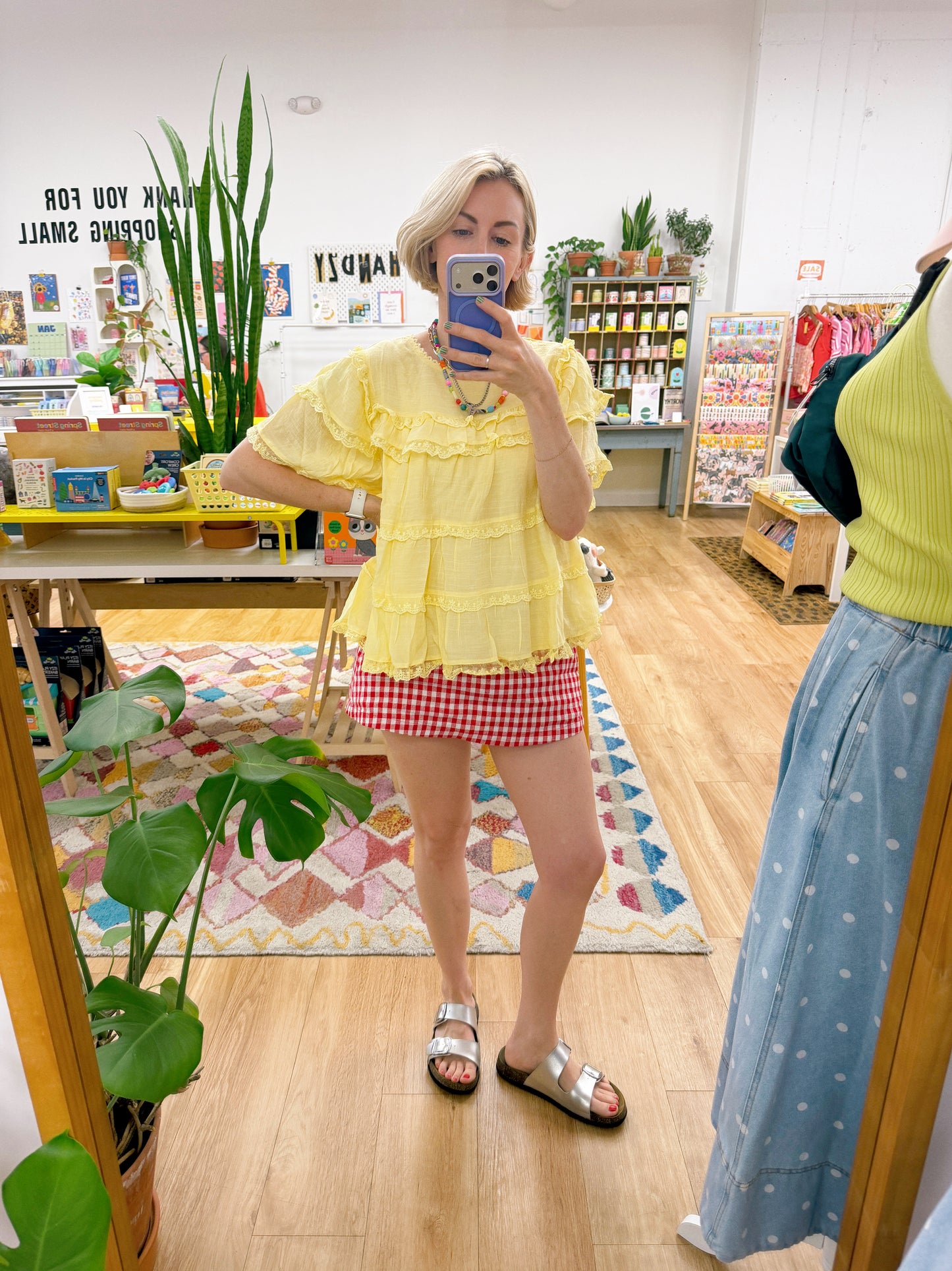 Butter Yellow Ruffle Swing Top
