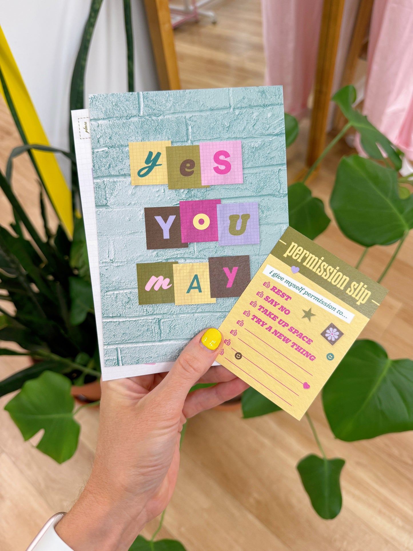 Yes You May Postcard + Permission Slip Set