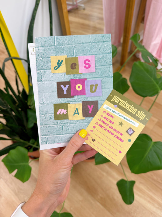 Yes You May Postcard + Permission Slip Set