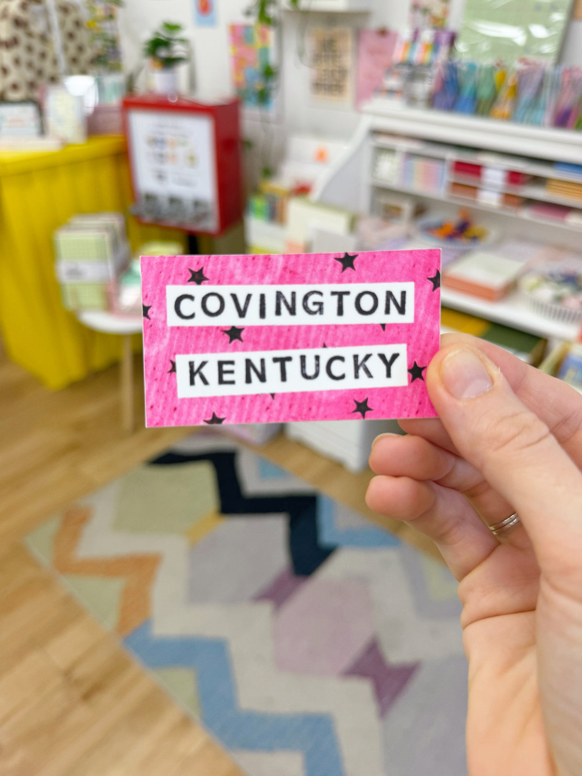 Covington Kentucky Pink Stars Sticker