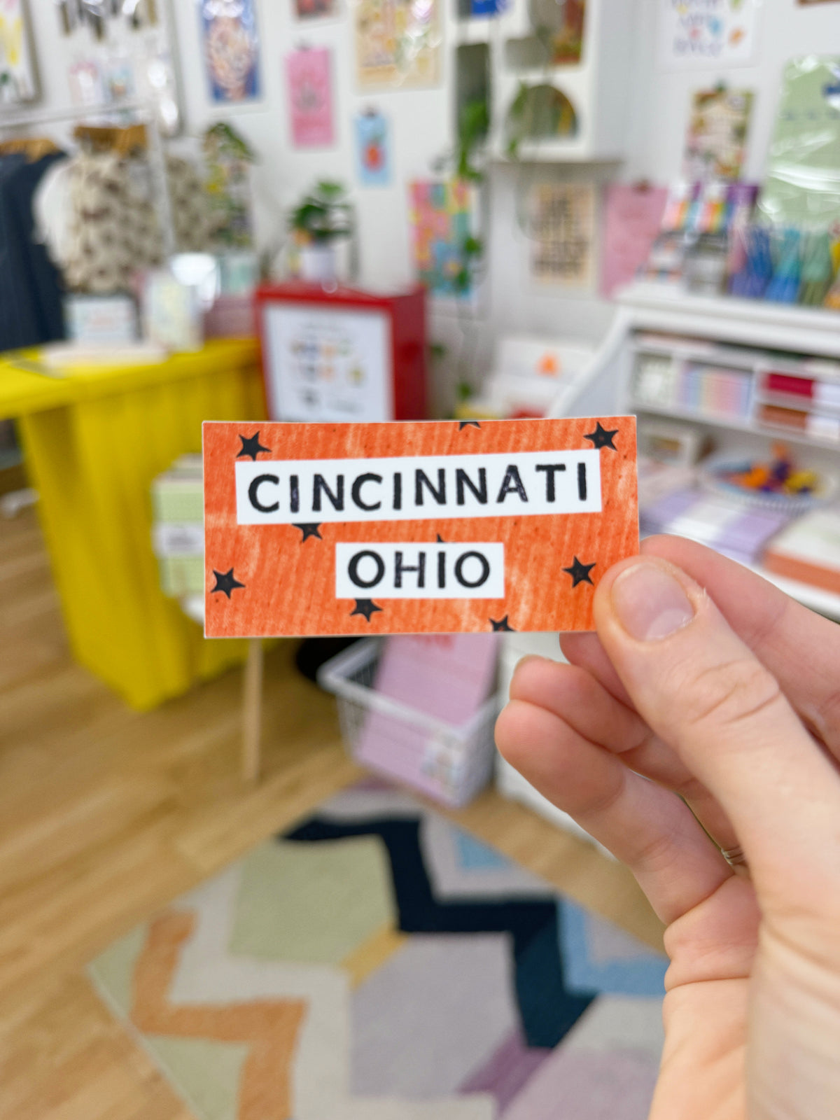 Cincinnati Ohio Orange Stars Sticker