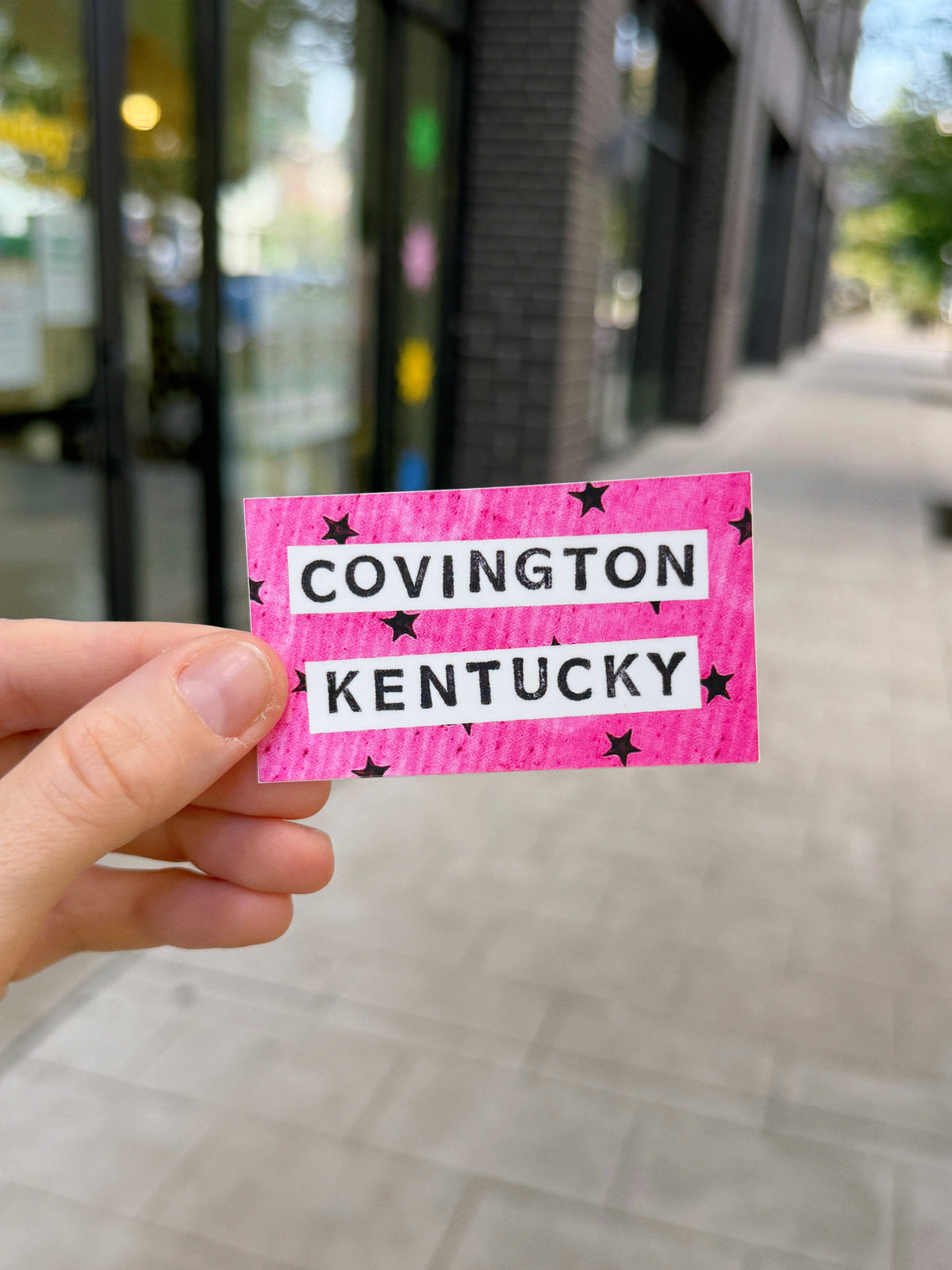 Covington Kentucky Pink Stars Sticker