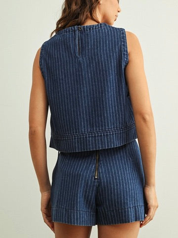Dylan Pinstripe Utility Skort