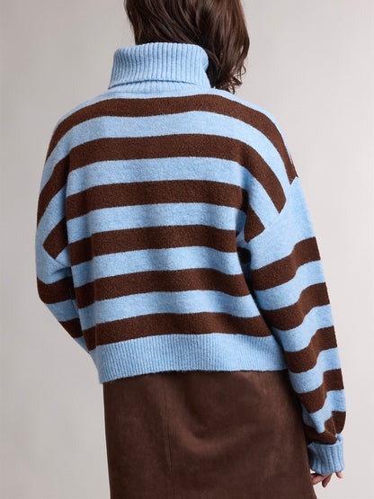 Sky High Striped Turtleneck