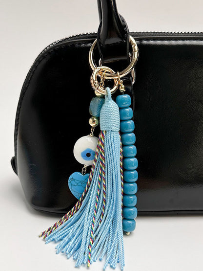 Agate Evil Eye Bag Charm