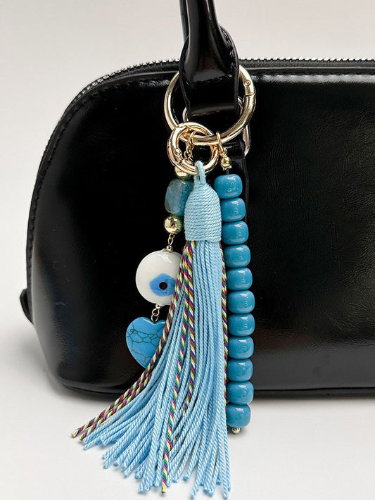 Agate Evil Eye Bag Charm