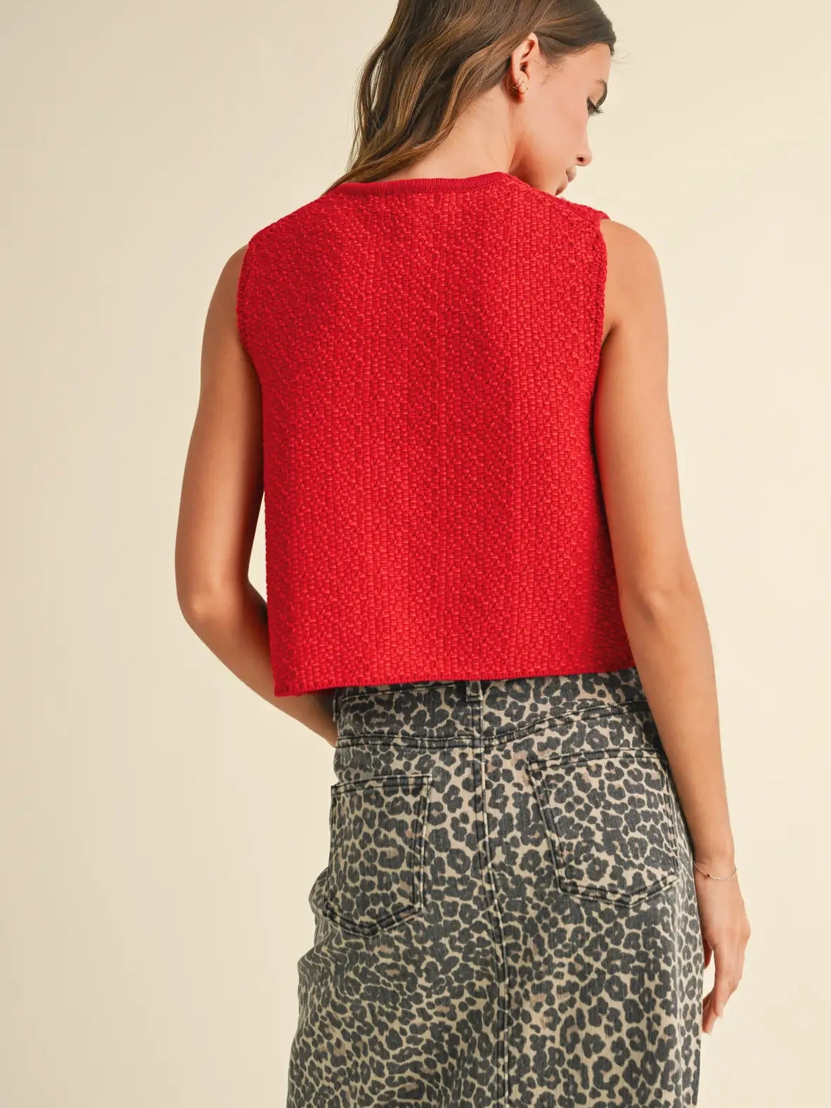 April Knit Tie Sleeveless Top