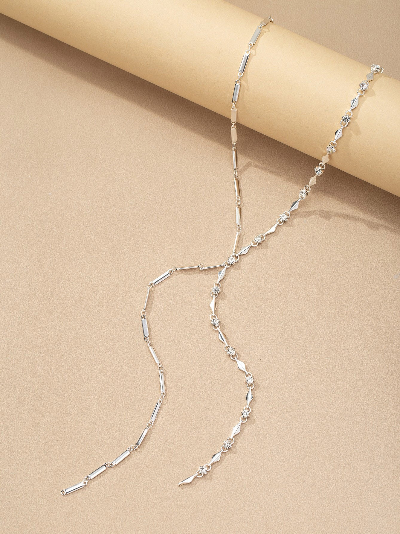 Asymmetrical Two Chain Drop Necklace