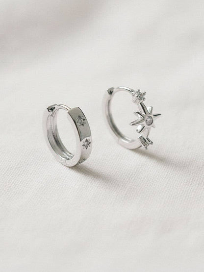 Asymmetrical Star Gemstone Earrings