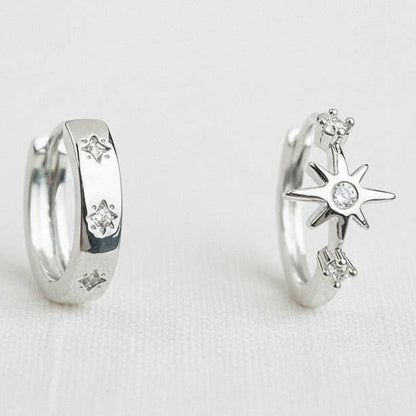 Asymmetrical Star Gemstone Earrings
