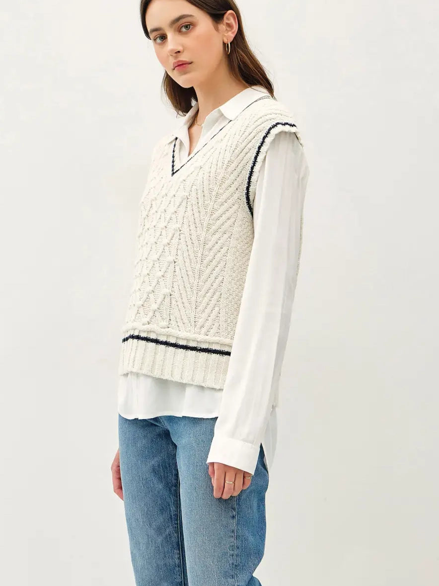 Arthur Cable Knit Sweater Vest