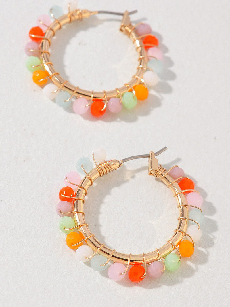 Beaded Hoop Earrings