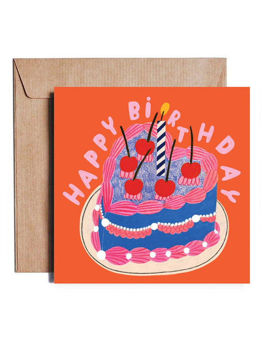 Cherry Birthday Cake Card