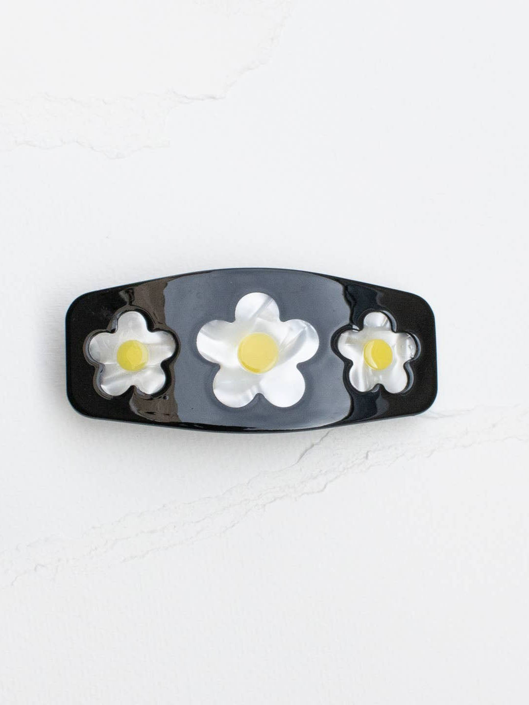 Black Daisy Eco Hair Barrette