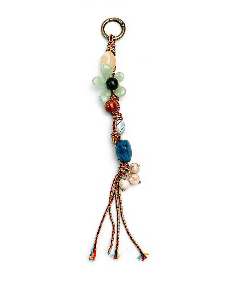 Earthy Stone Tassel Bag Charm