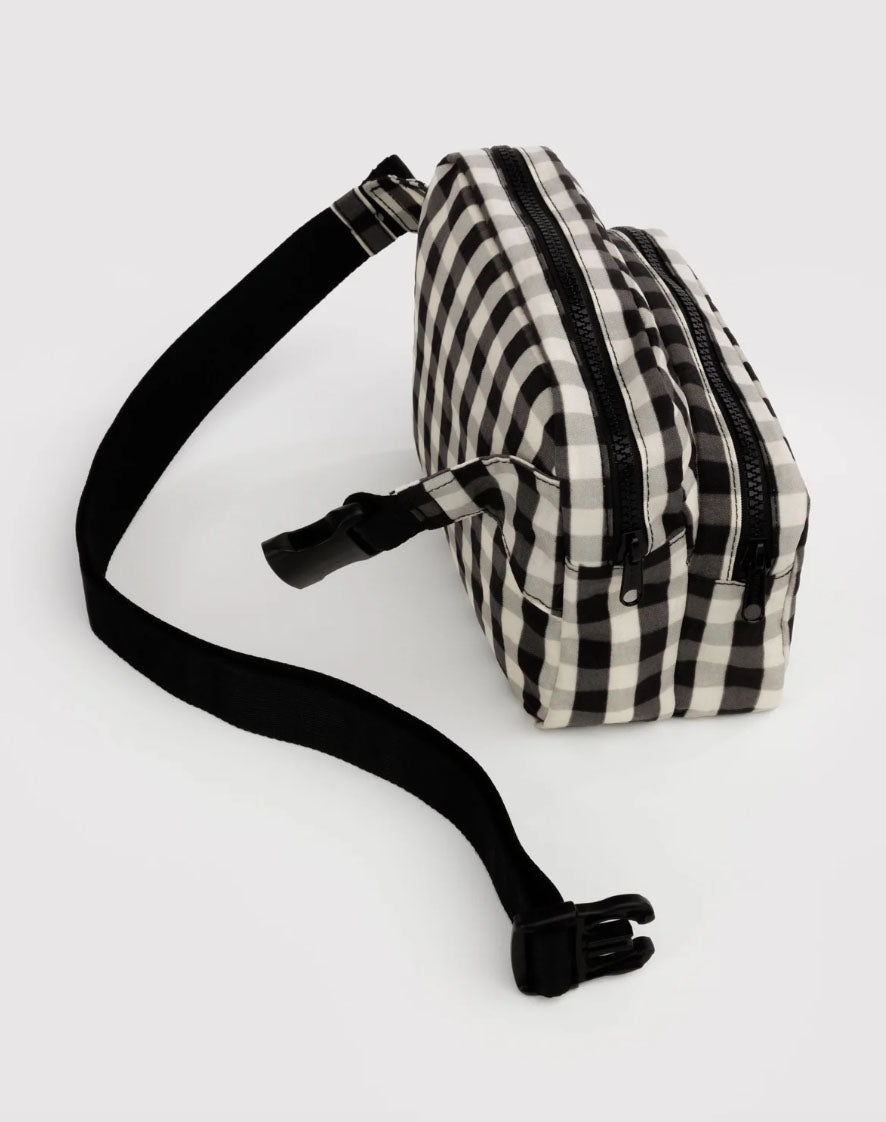 Black and Cream Gingham Fanny Pack