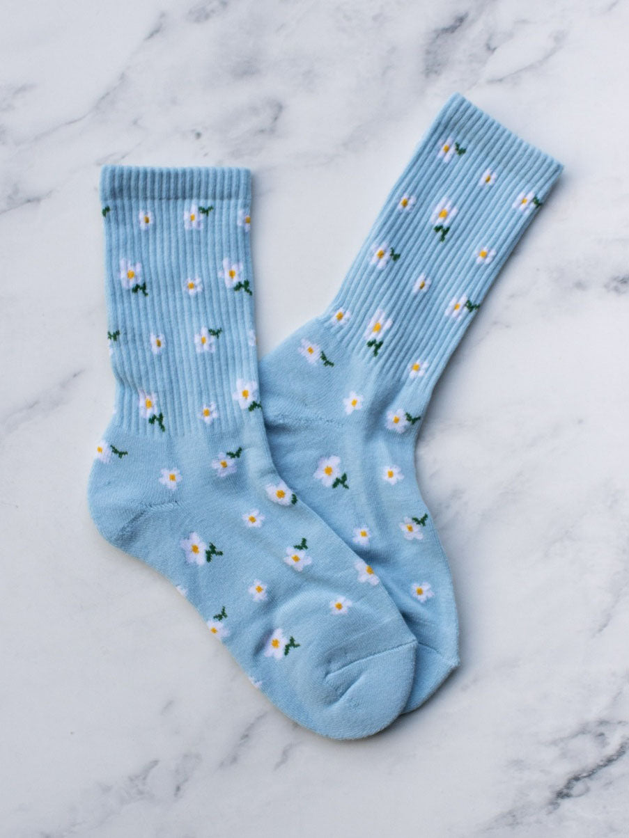Blue Little Flower Socks