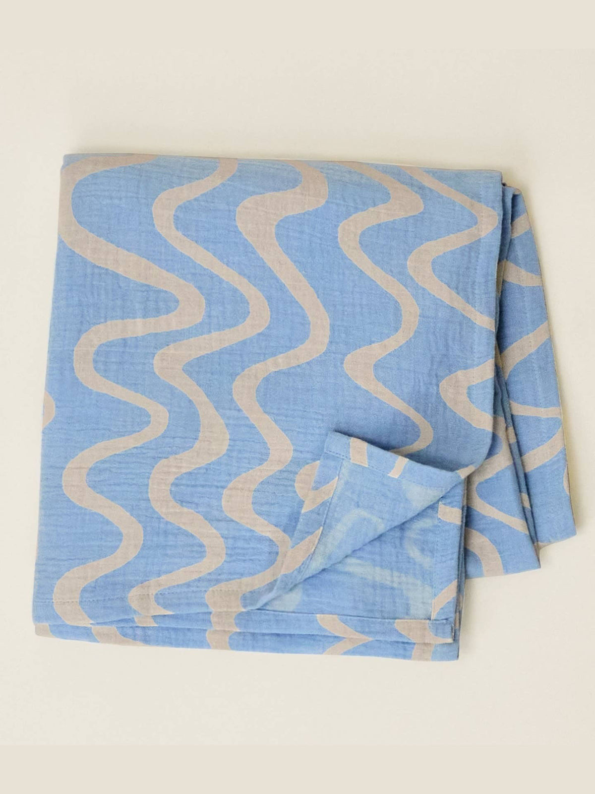 Blue Waves Organic Muslin Swaddle
