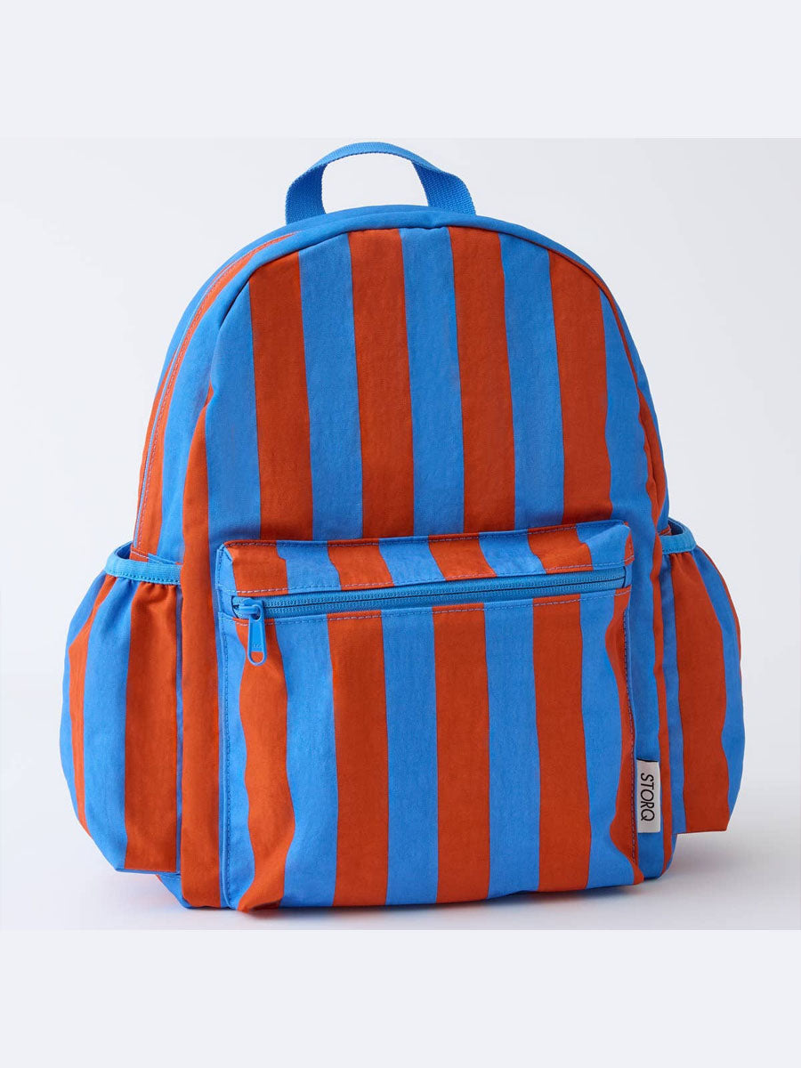 Blue and Rust Stripe Cool Kid Backpack
