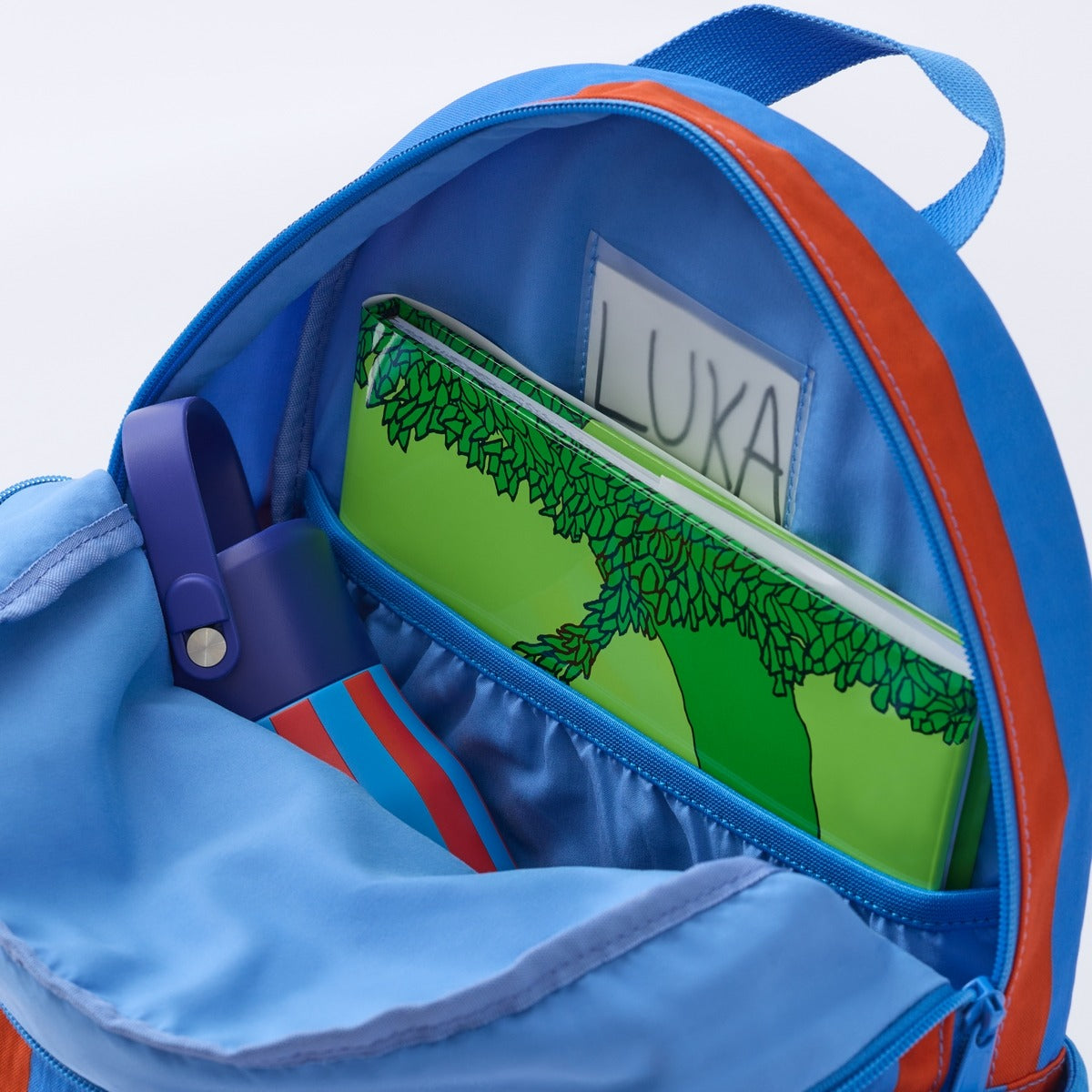 Blue and Rust Stripe Cool Kid Backpack
