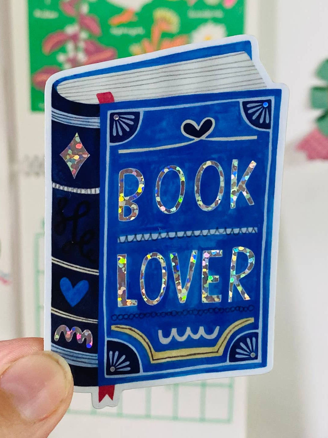 Book Lover Glitter Sticker