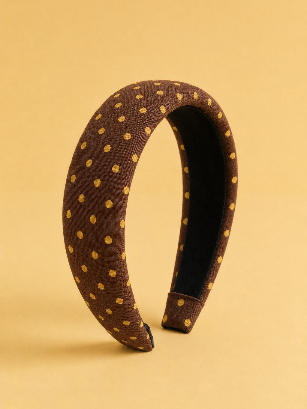 Brown Padded Polka Dot Headband