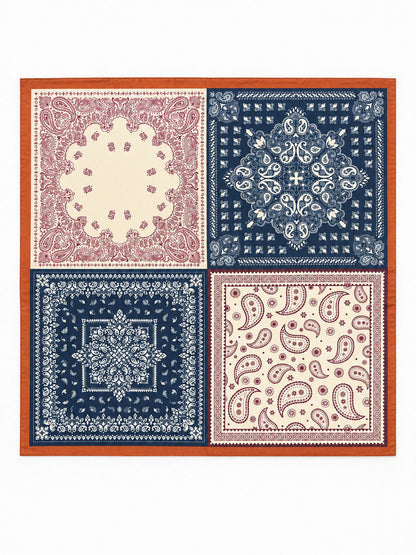 Brown Patchwork Paisley Scarf