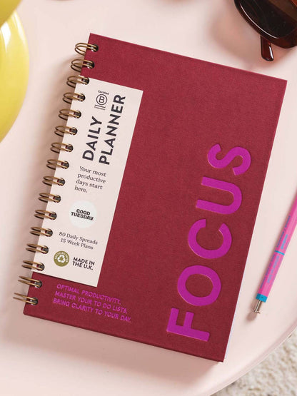 Burgundy A5 Daily Hardcover Planner
