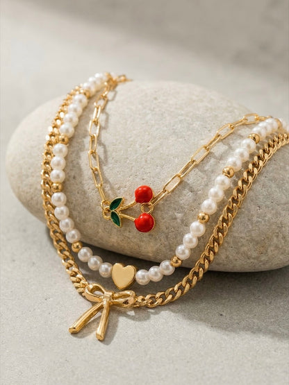 Cherry Bow Bracelet