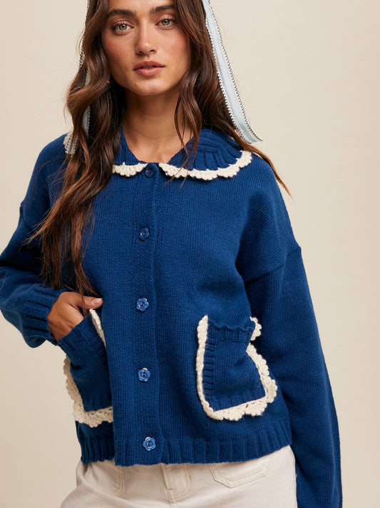 Carrie Scalloped Knit Cardigan