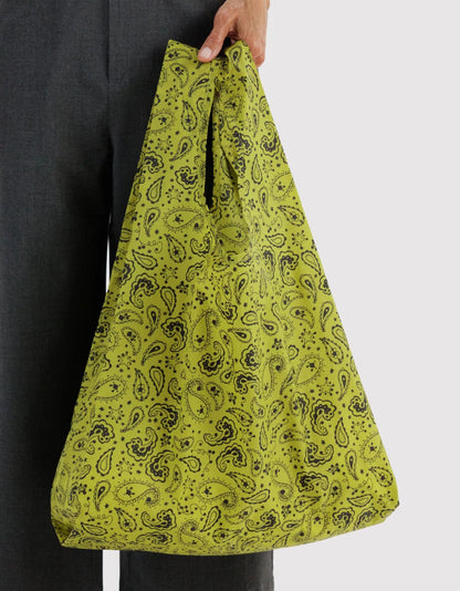 Chartreuse Paisley Standard Baggu
