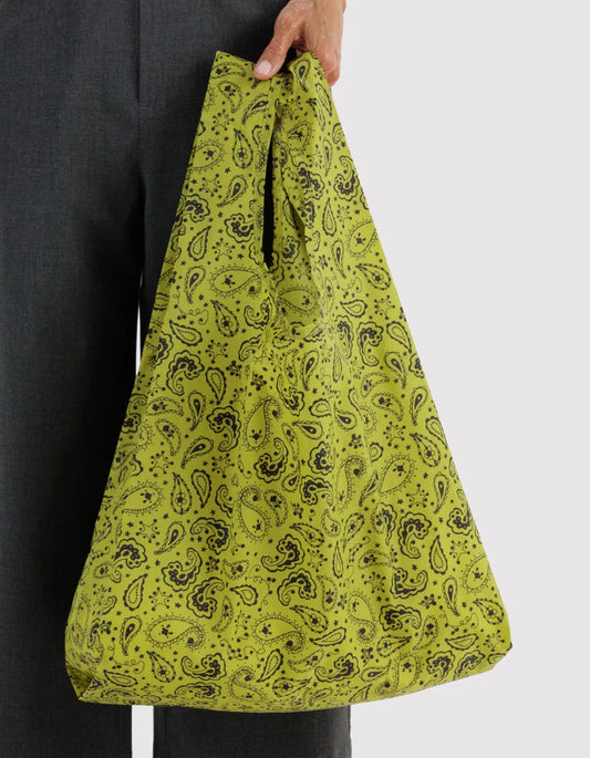Chartreuse Paisley Standard Baggu