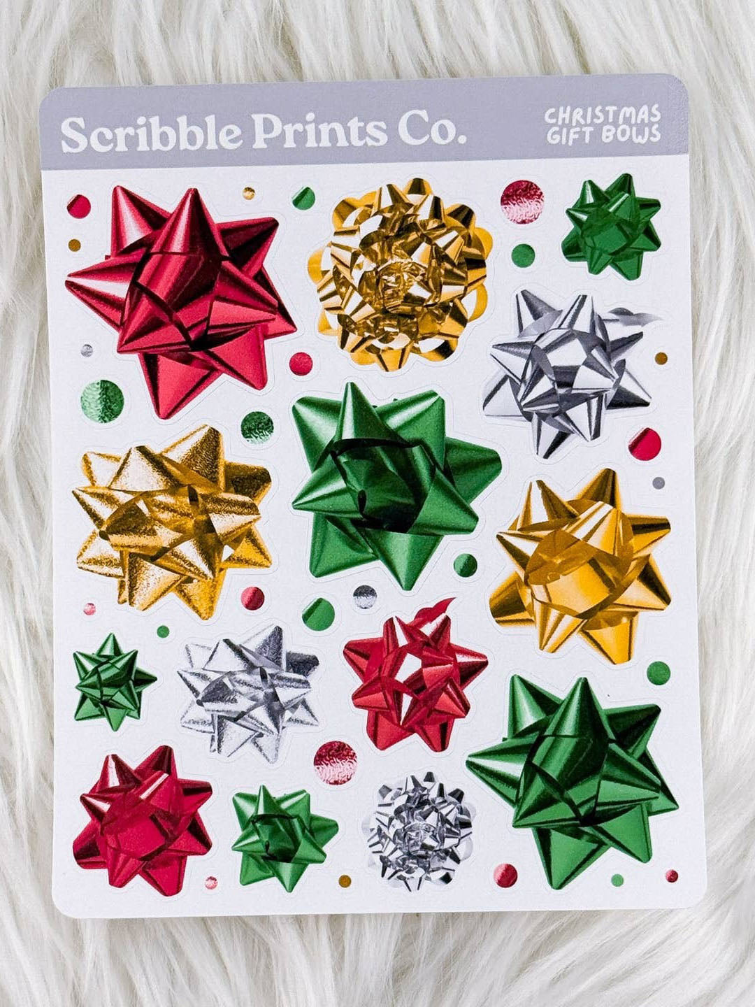 Christmas Gift Bows Deco Sticker Sheet