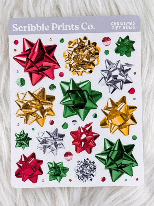 Christmas Gift Bows Deco Sticker Sheet