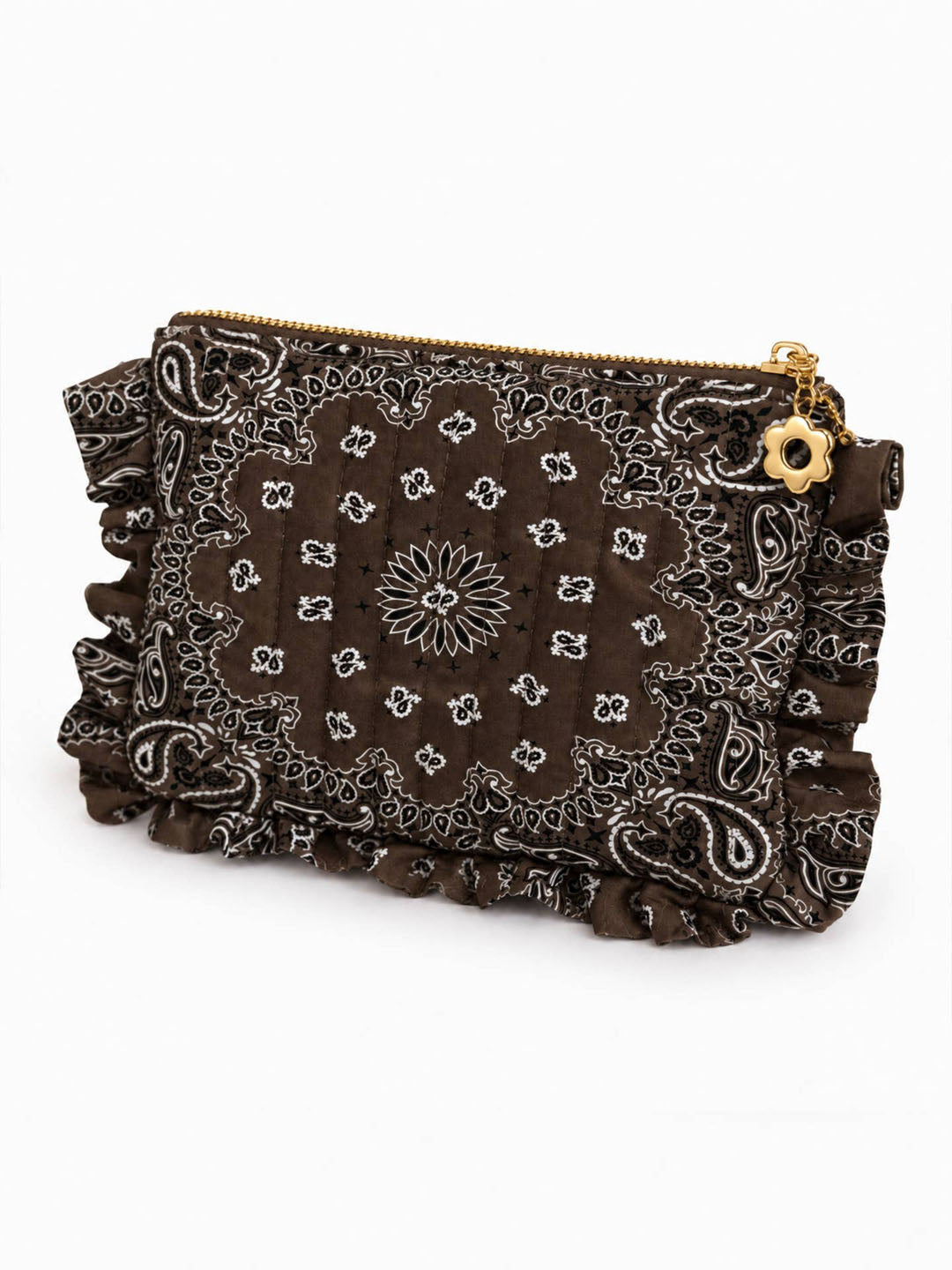 Coco Brown Bandana Ruffle Pouch