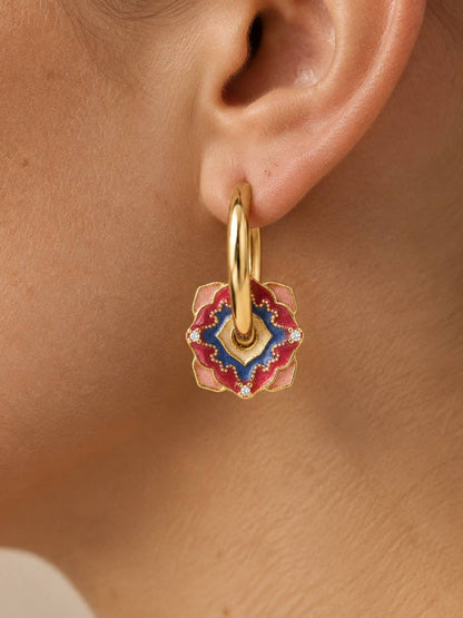 Color Block Zirconia Earrings