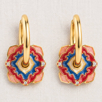 Color Block Zirconia Earrings