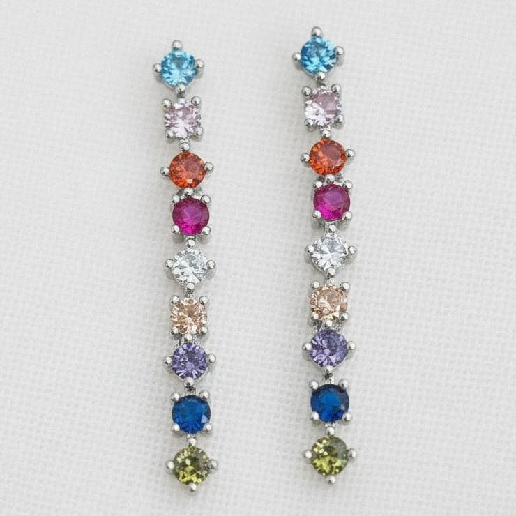 Colorful Gemstone Drop Earrings